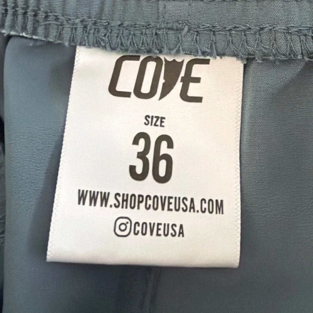 Cove USA Mens Board Shorts‎ Size 36 Teal Blue Stretch Swim Trunks 5.5 Inseam